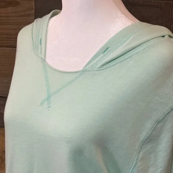 Old Navy Lightweight Mint Green Long Sleeve Hoodie Size Large Cotton Blend - Picture 3 of 8